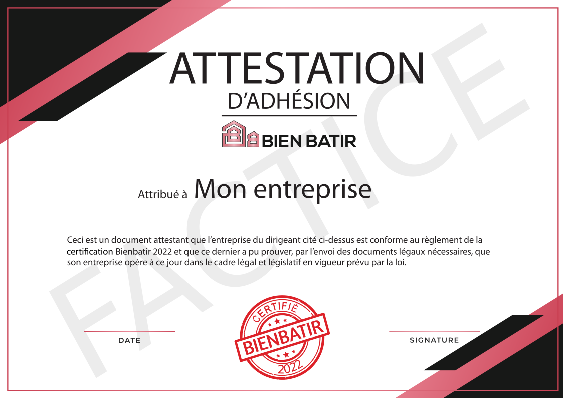 Certificat Bien Batir